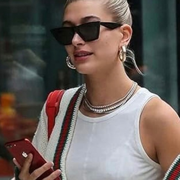 Classic Black Cute Trendy Cat eye Womens Oversized Square Polarized Sunglasses - Picture 4 of 5